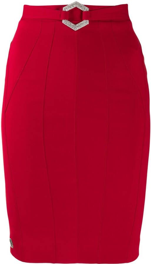 Philipp Plein Rok met stretch Rood