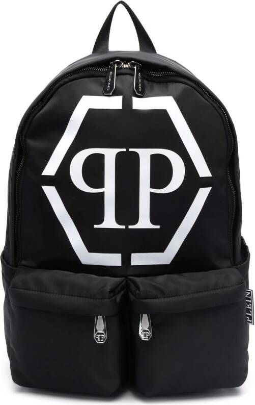 Philipp Plein Rugzak met logoprint Zwart