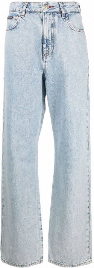 Philipp Plein Ruimvallende jeans Blauw