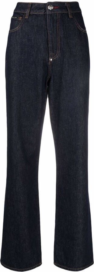 Philipp Plein Ruimvallende jeans Blauw