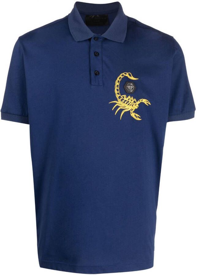Philipp Plein Poloshirt met print Blauw