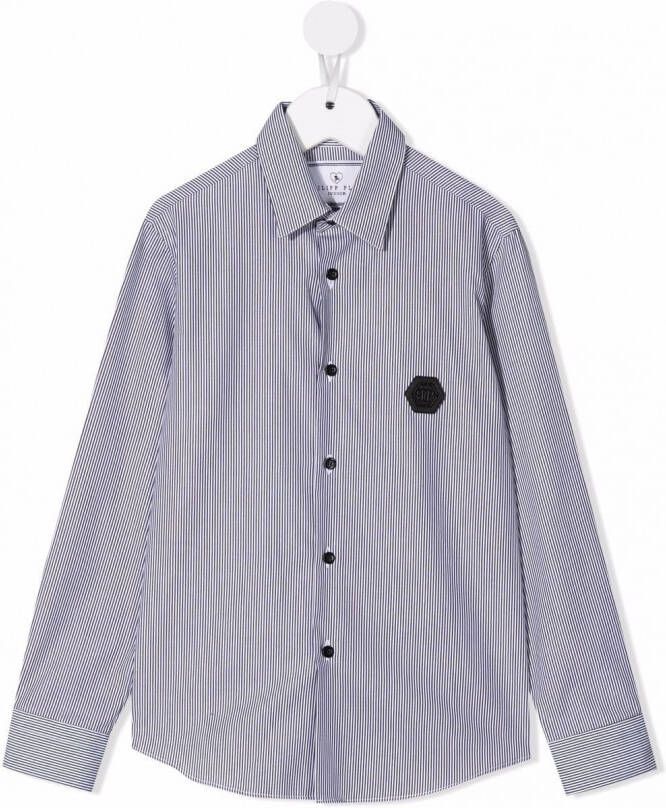 Philipp Plein Junior Shirt met doodskopdetail Zwart