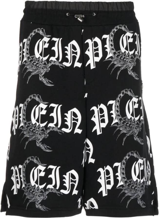 Philipp Plein Shorts met print Zwart