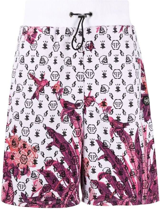 Philipp Plein Shorts met trekkoord Wit