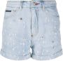 Philipp Plein Shorts verfraaid met kristallen Blauw - Thumbnail 1