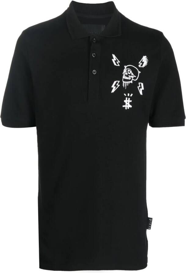 Philipp Plein Poloshirt met doodskopprint Zwart