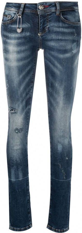 Philipp Plein Slim fit jeans Blauw