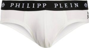 Philipp Plein Slip met geborduurd logo Wit