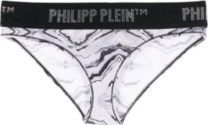 Philipp Plein Slip met logo tailleband Wit