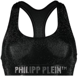 Philipp Plein Sport-bh verfraaid met kristallen Zwart