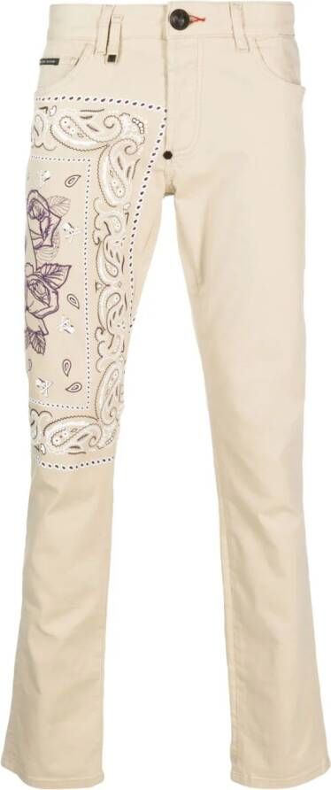 Philipp Plein Straight broek Beige