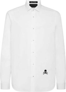 Philipp Plein Overhemd met geborduurde doodskop Wit
