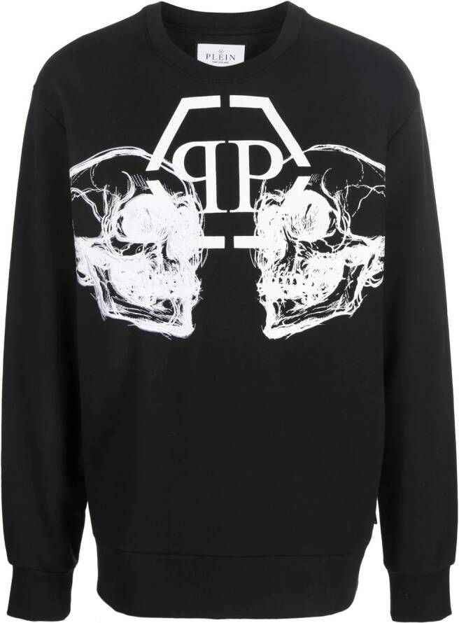 Philipp Plein Sweater met doodskopprint Zwart