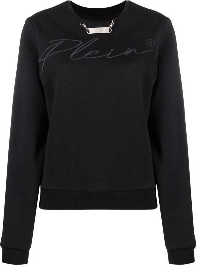 Philipp Plein Sweater met geborduurd logo Zwart