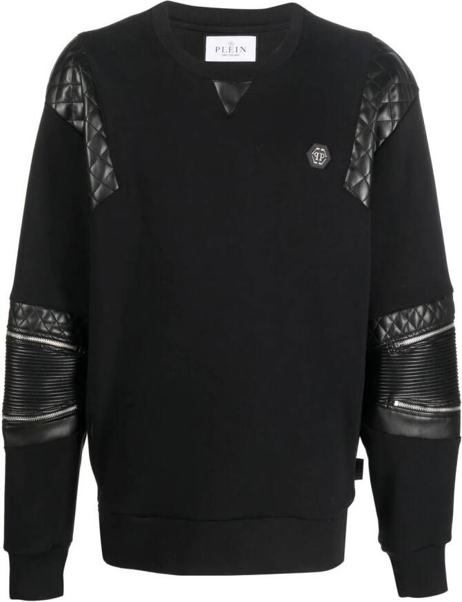 Philipp Plein Sweater met gewatteerde vlakken Zwart