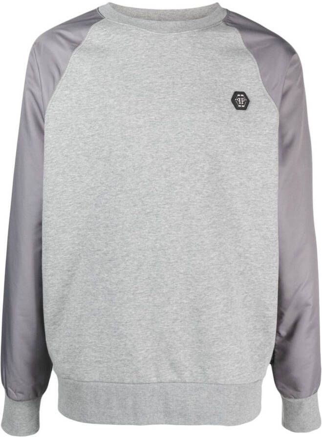 Philipp Plein Sweater met logoprint Grijs