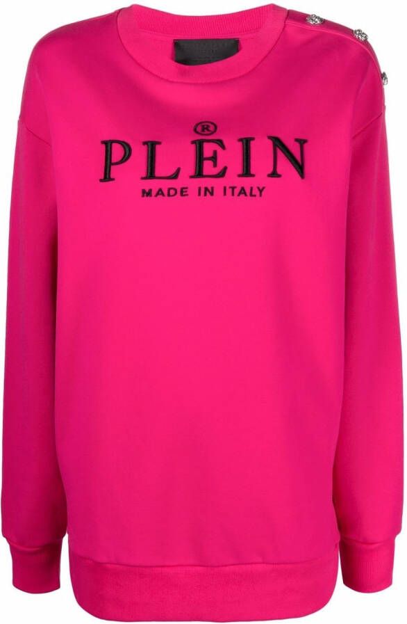 Philipp Plein Sweater met logoprint Roze