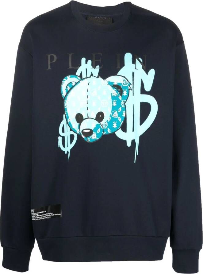 Philipp Plein Sweater met ronde hals Blauw