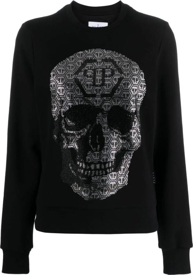 Philipp Plein Sweater verfraaid met stras Zwart