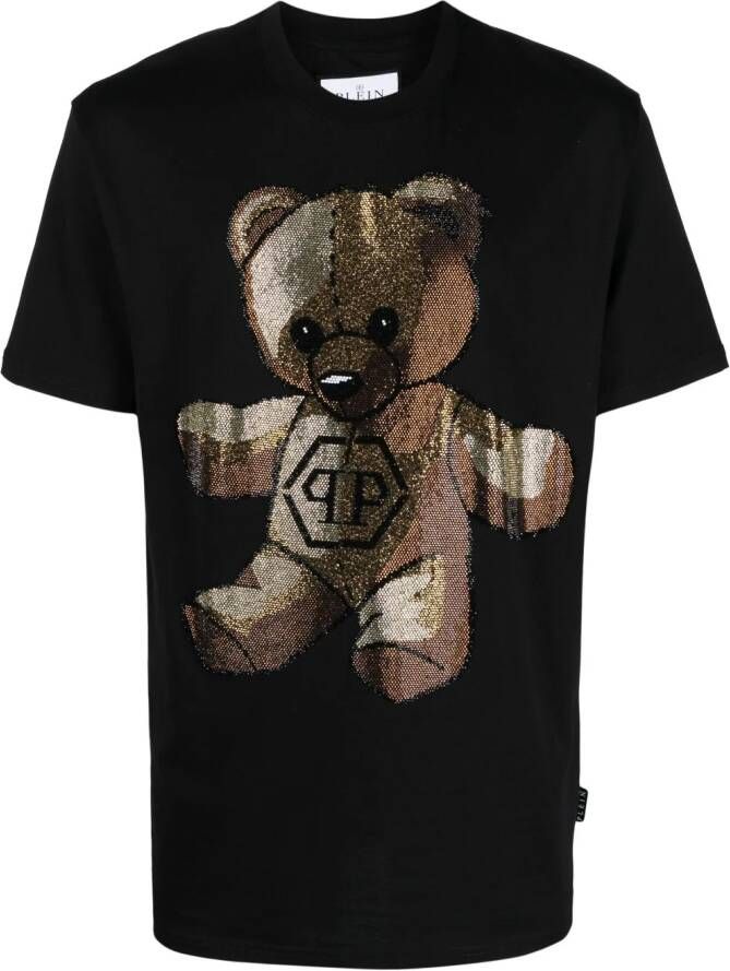 Philipp Plein T-shirt met beerprint Zwart