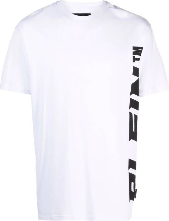 Philipp Plein T-shirt met doodskoplogo Wit