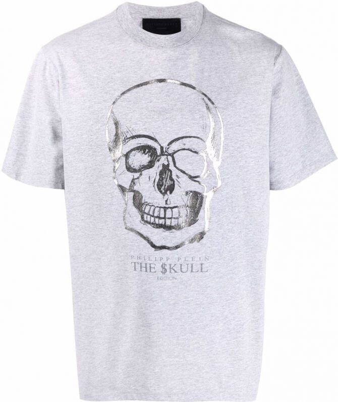 Philipp Plein T-shirt met doodskopprint Grijs