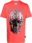 Philipp Plein T-shirt met doodskopprint Rood - Thumbnail 1