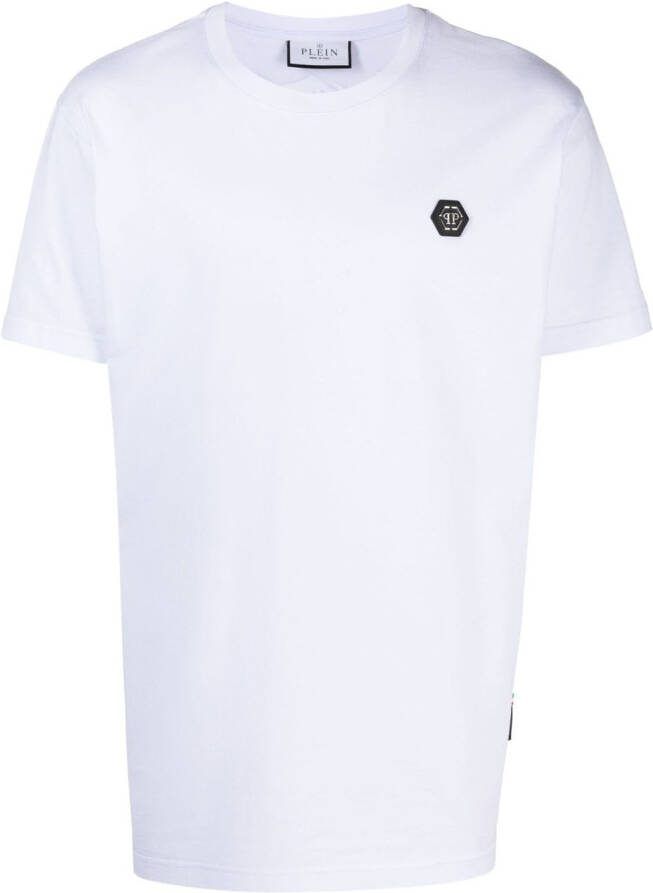 Philipp Plein T-shirt met doodskopprint Wit