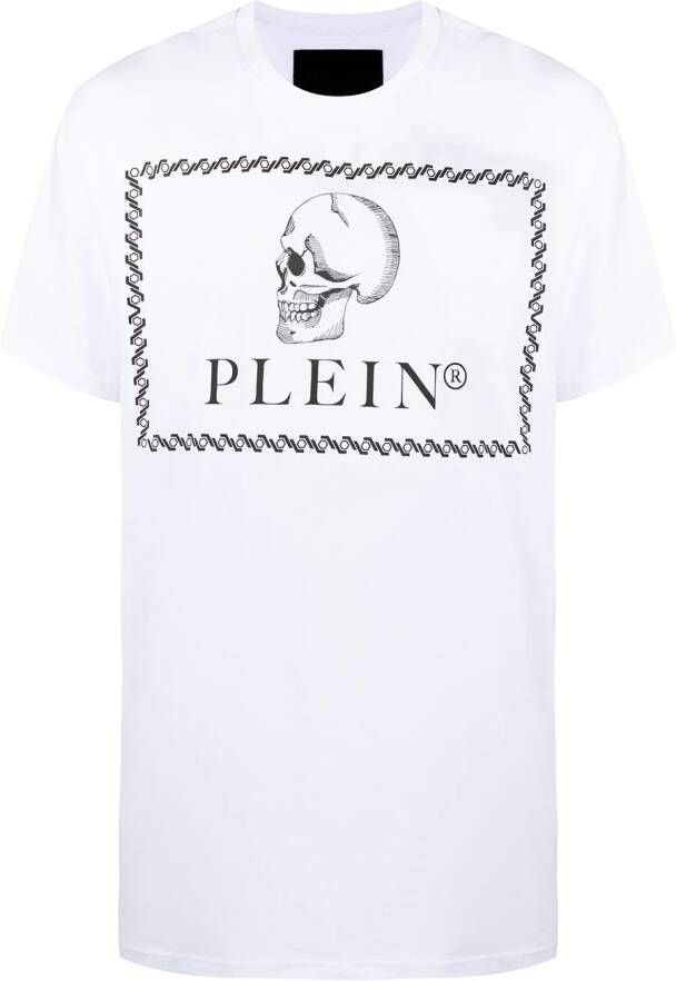Philipp Plein T-shirt met doodskopprint Wit