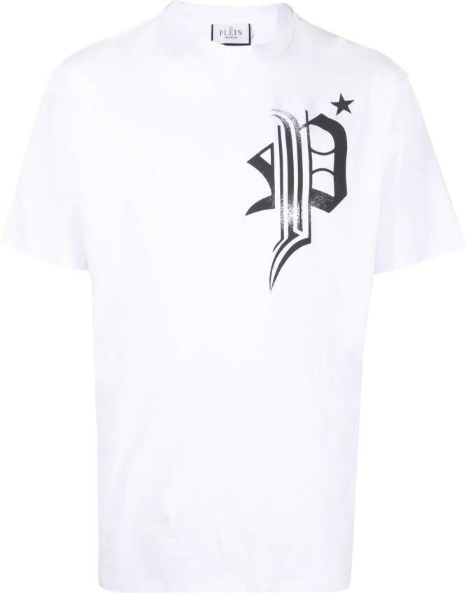 Philipp Plein T-shirt met doodskopprint Wit