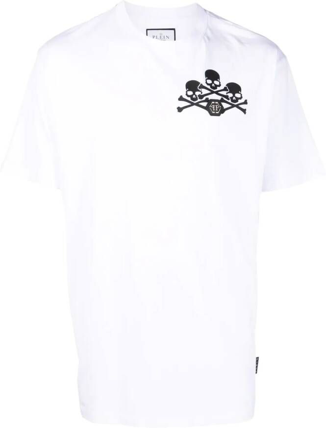 Philipp Plein T-shirt met doodskopprint Wit