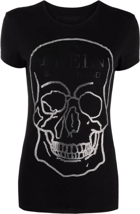 Philipp Plein T-shirt met doodskopprint Zwart