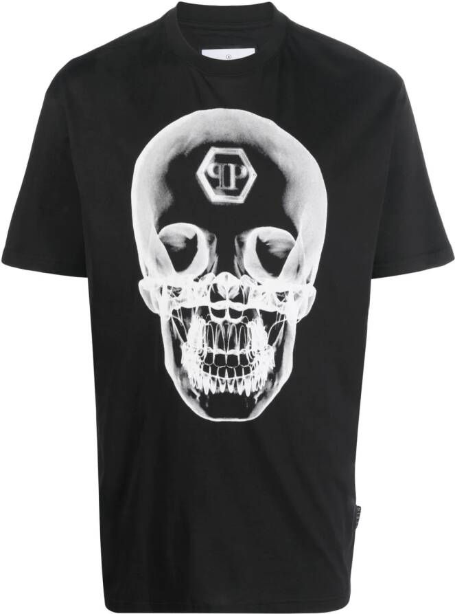 Philipp Plein T-shirt met doodskopprint Zwart