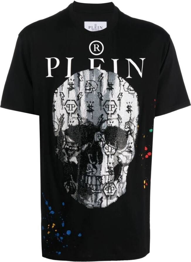 Philipp Plein T-shirt met doodskopprint Zwart