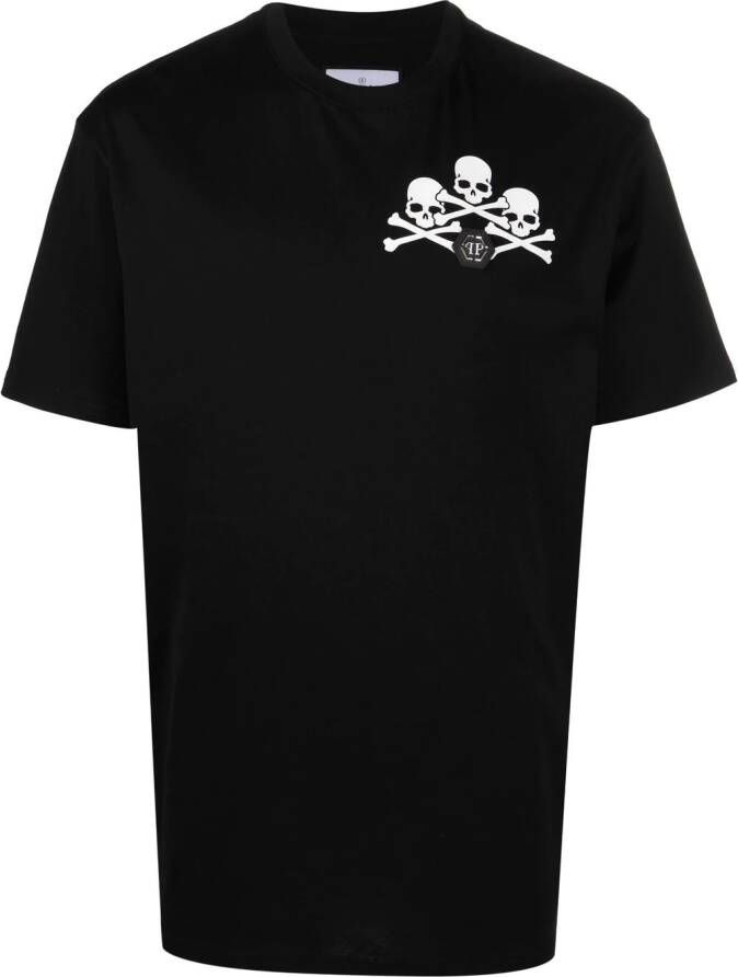 Philipp Plein T-shirt met doodskopprint Zwart
