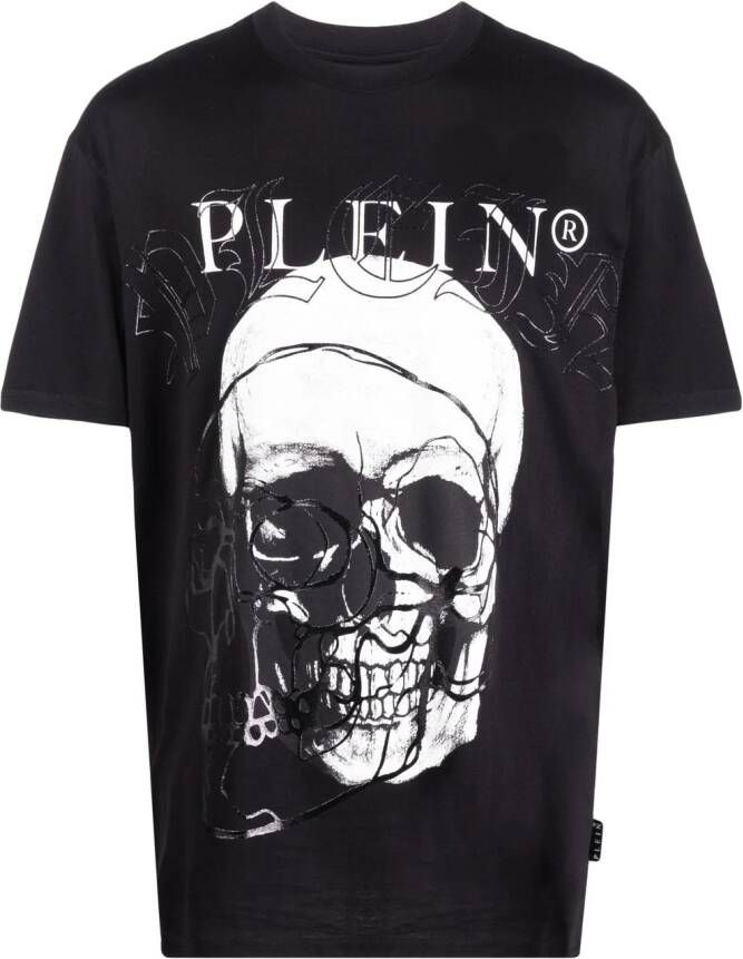 Philipp Plein T-shirt met doodskopprint Zwart