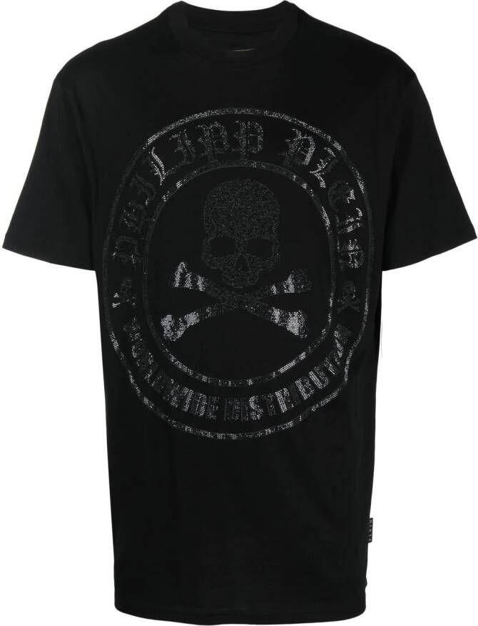 Philipp Plein T-shirt met doodskopprint Zwart