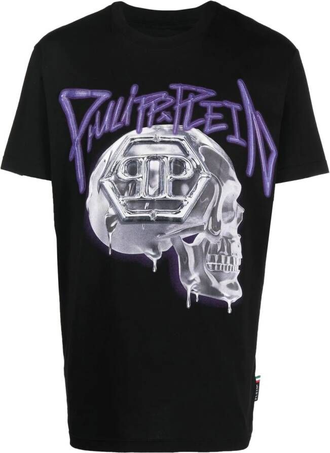 Philipp Plein T-shirt met doodskopprint Zwart