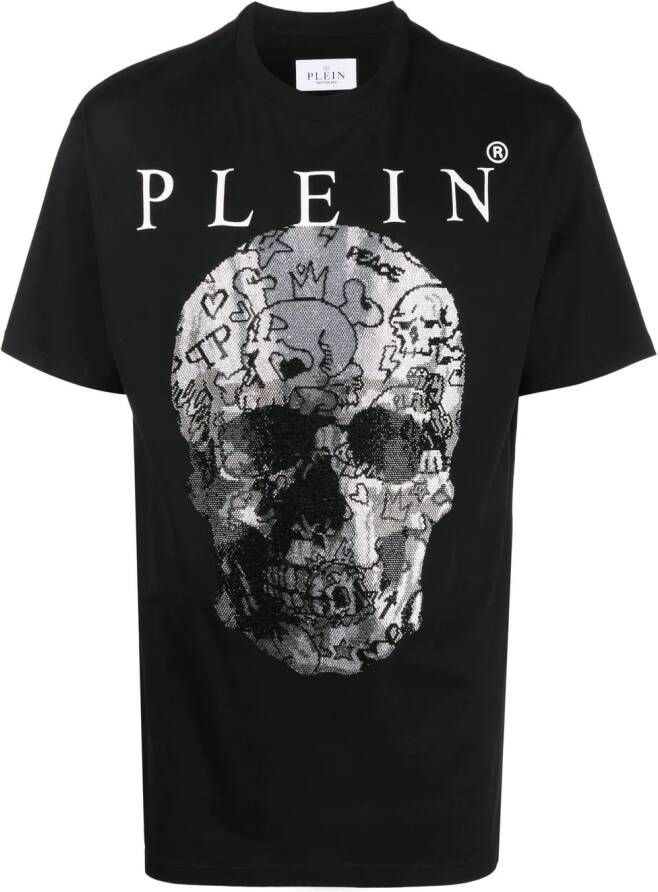 Philipp Plein T-shirt met doodskopprint Zwart