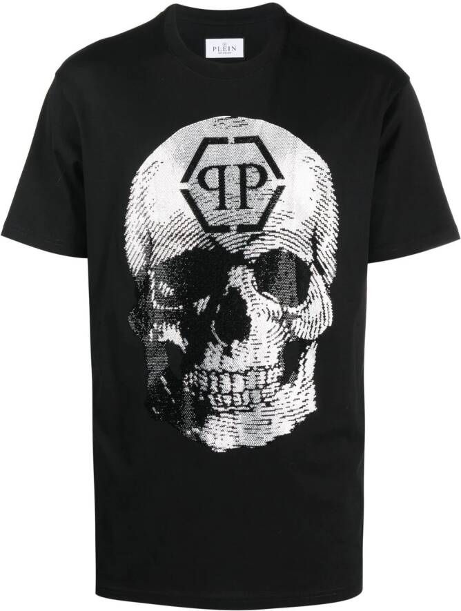 Philipp Plein T-shirt met doodskopprint Zwart