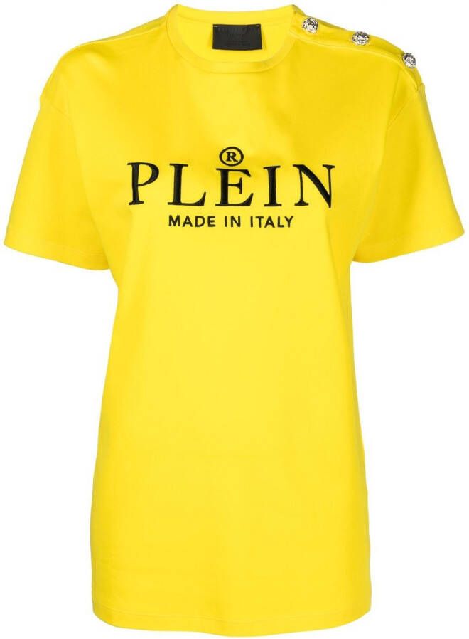 Philipp Plein T-shirt met geborduurd logo Geel