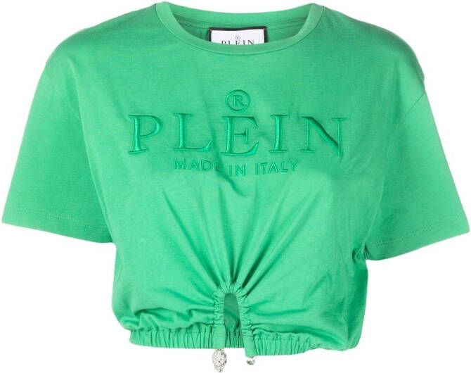 Philipp Plein T-shirt met geborduurd logo Groen