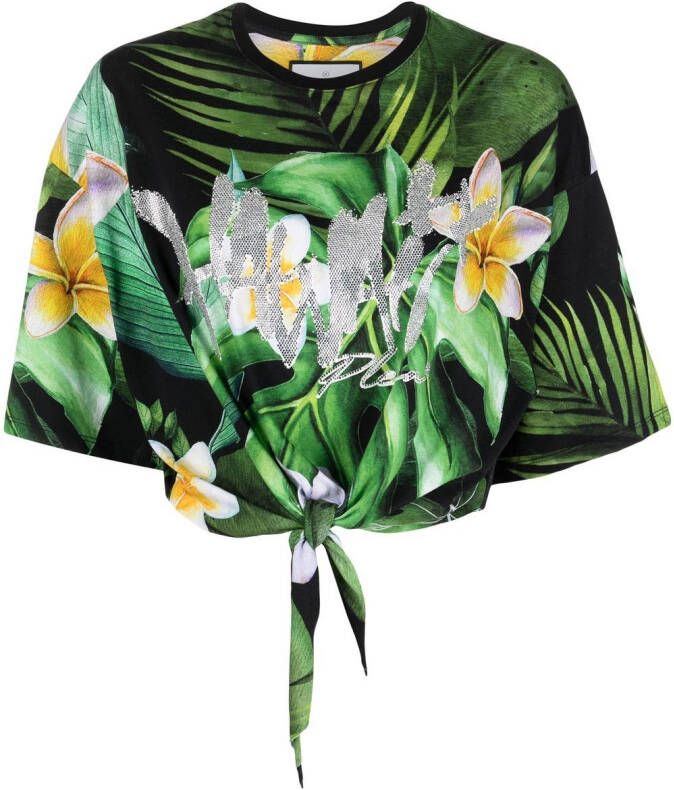Philipp Plein T-shirt met bloemenprint Groen