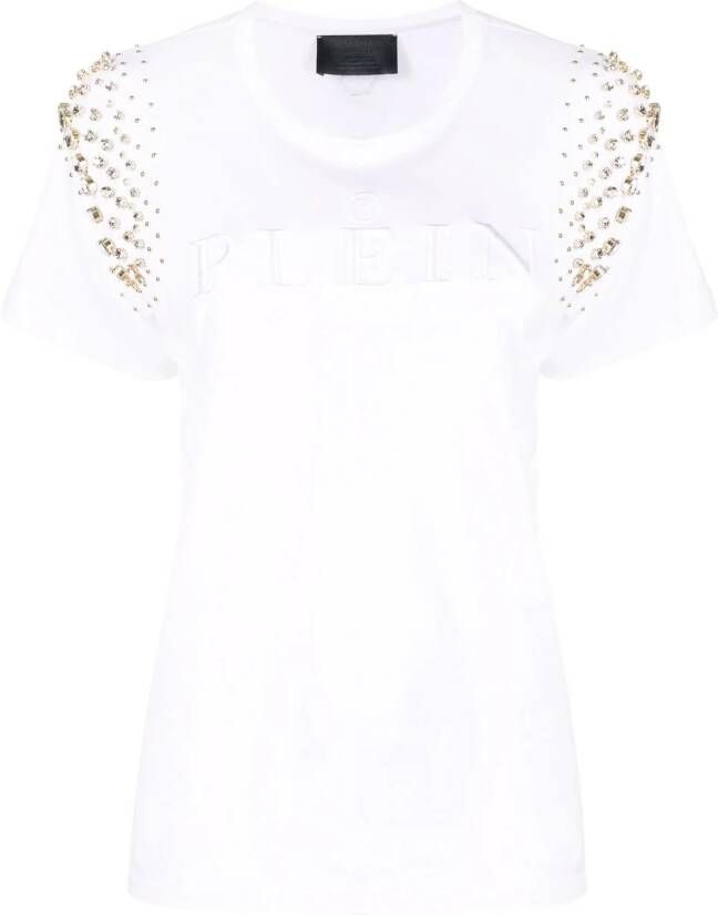 Philipp Plein T-shirt met kristallen Wit