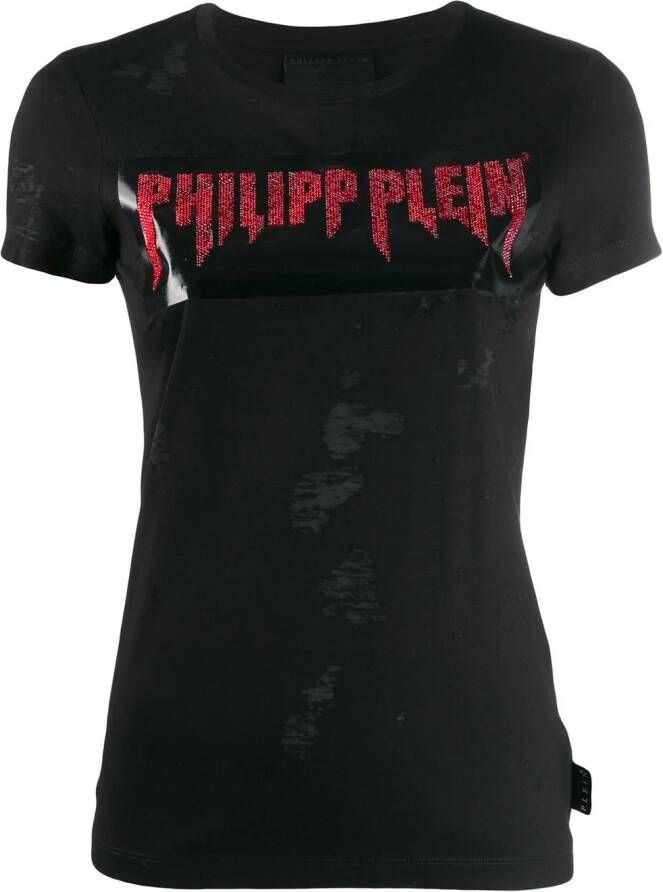 Philipp Plein T-shirt met logo Zwart