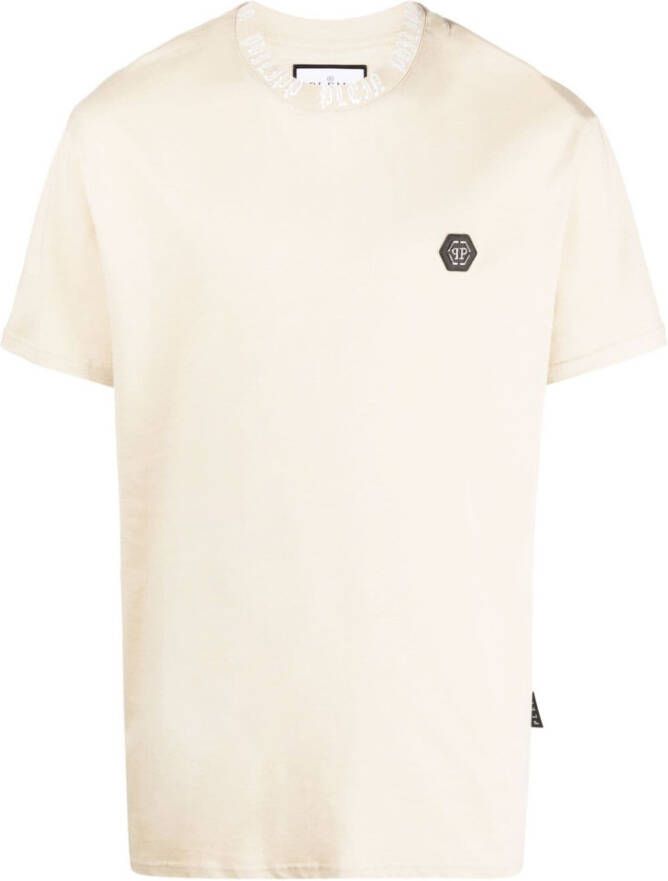 Philipp Plein T-shirt met logopatch Beige
