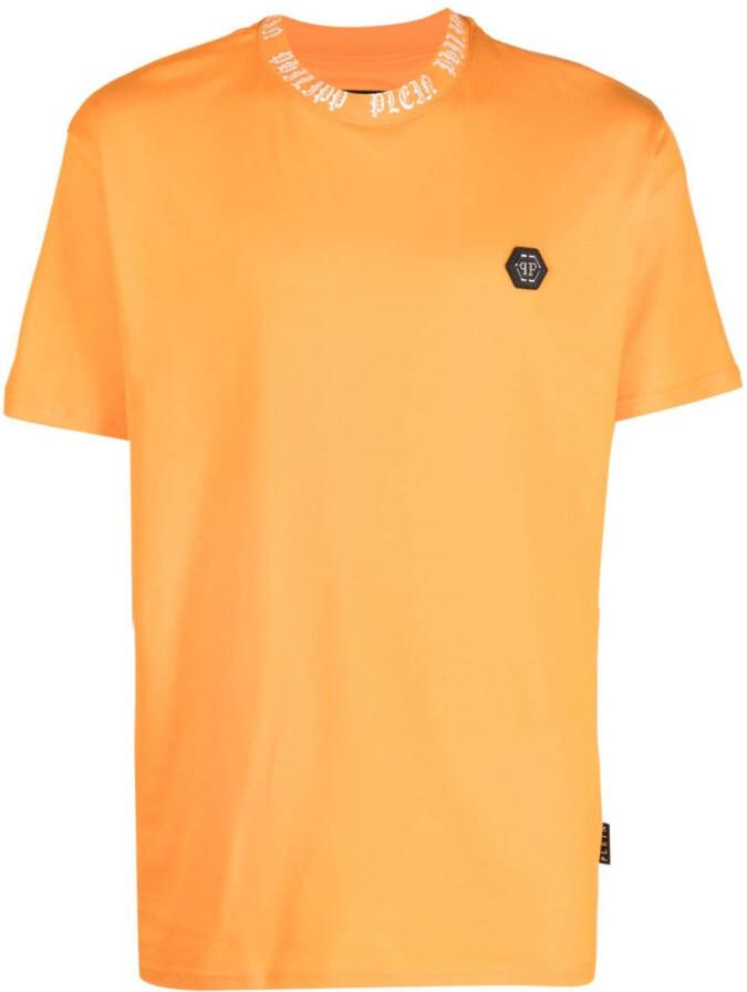 Philipp Plein T-shirt met logopatch Oranje