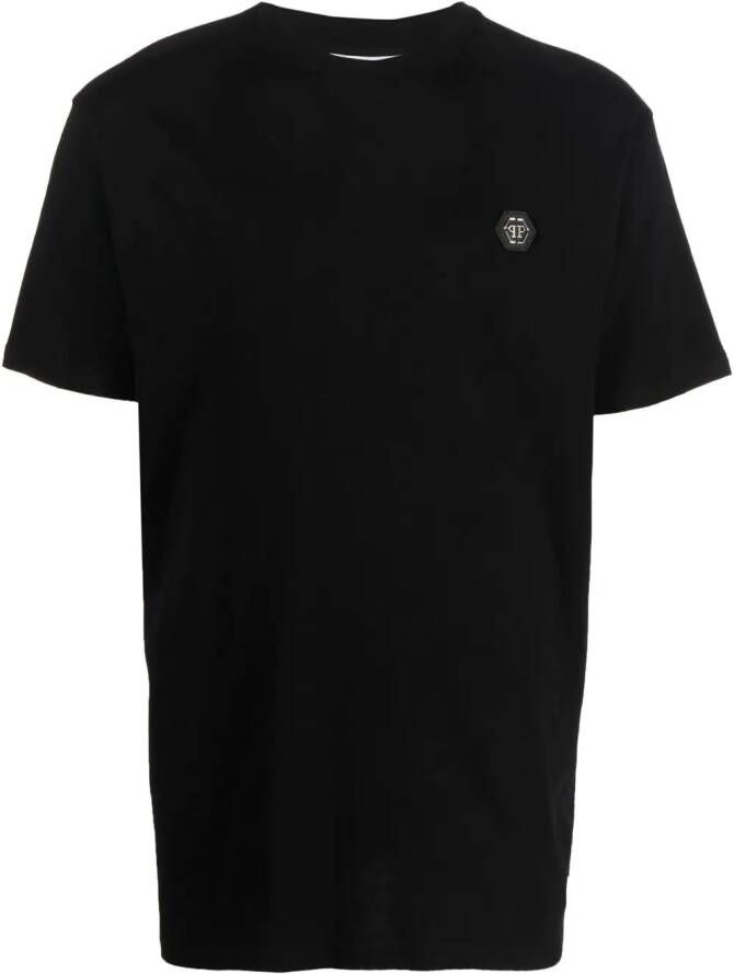 Philipp Plein T-shirt met logopatch Zwart