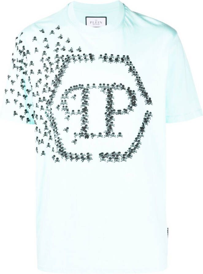 Philipp Plein T-shirt met logoprint Blauw