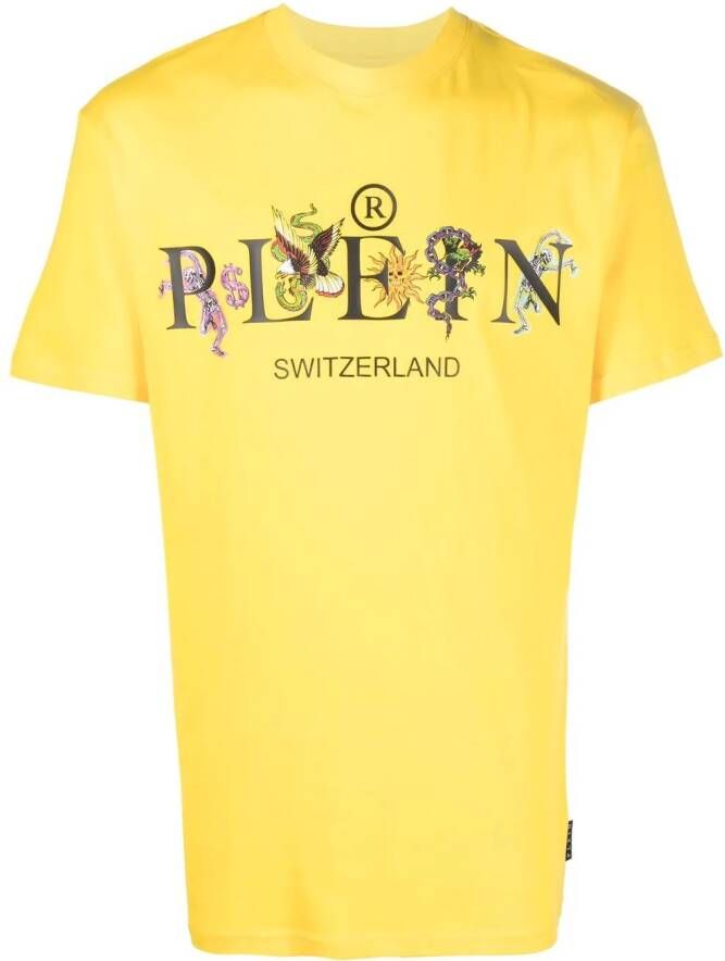 Philipp Plein T-shirt met logoprint Geel